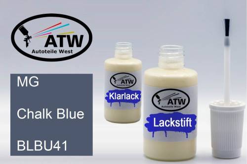 MG, Chalk Blue, BLBU41: 20ml Lackstift + 20ml Klarlack - Set, von ATW Autoteile West.